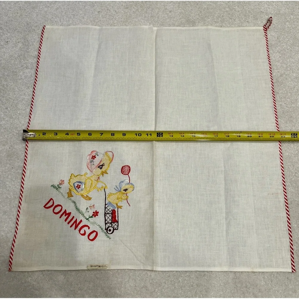Vintage Mexican Days Of The Week Embroidered Tea Towels Set Of 7 Hecho En Mexico